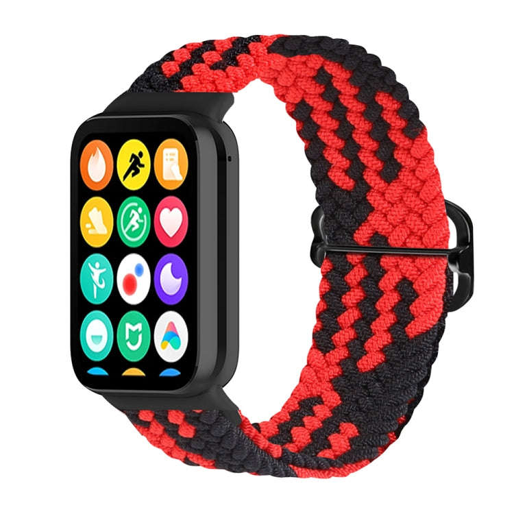For Xiaomi Smart Band 9 Pro / 8 Pro 18mm Buckle Nylon Braided Watch Band(Red Black)