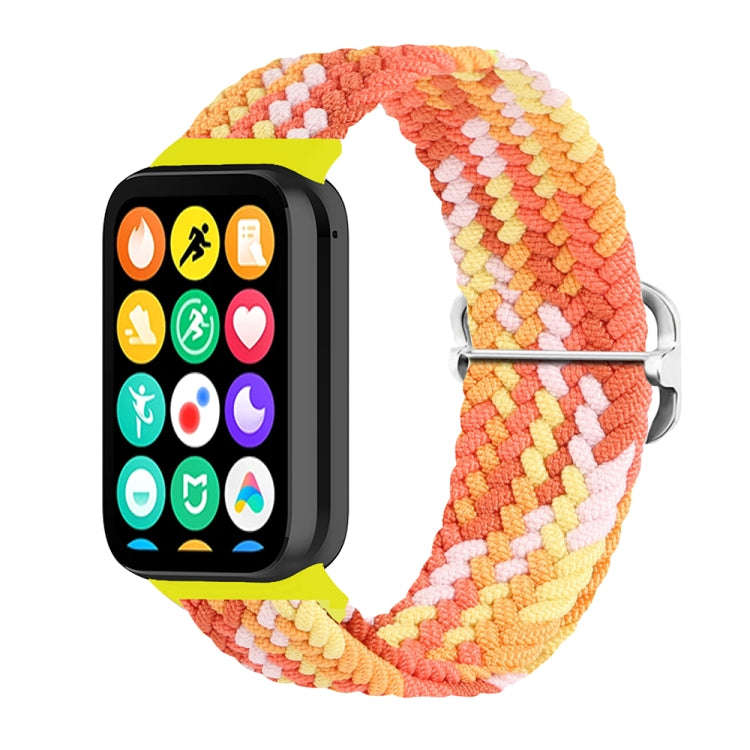 For Xiaomi Smart Band 9 Pro / 8 Pro 18mm Buckle Nylon Braided Watch Band(Bright Orange)