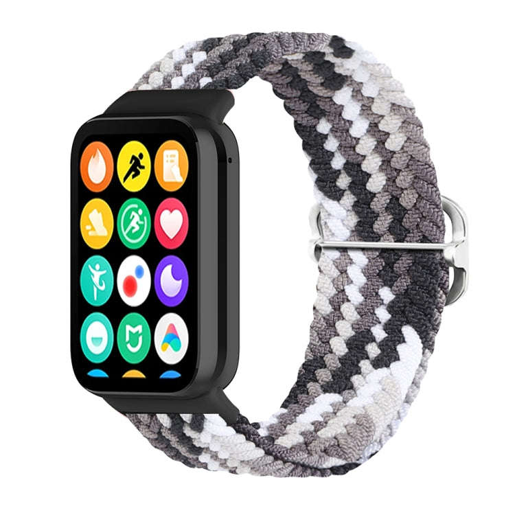 For Xiaomi Smart Band 9 Pro / 8 Pro 18mm Buckle Nylon Braided Watch Band(Bright Black)