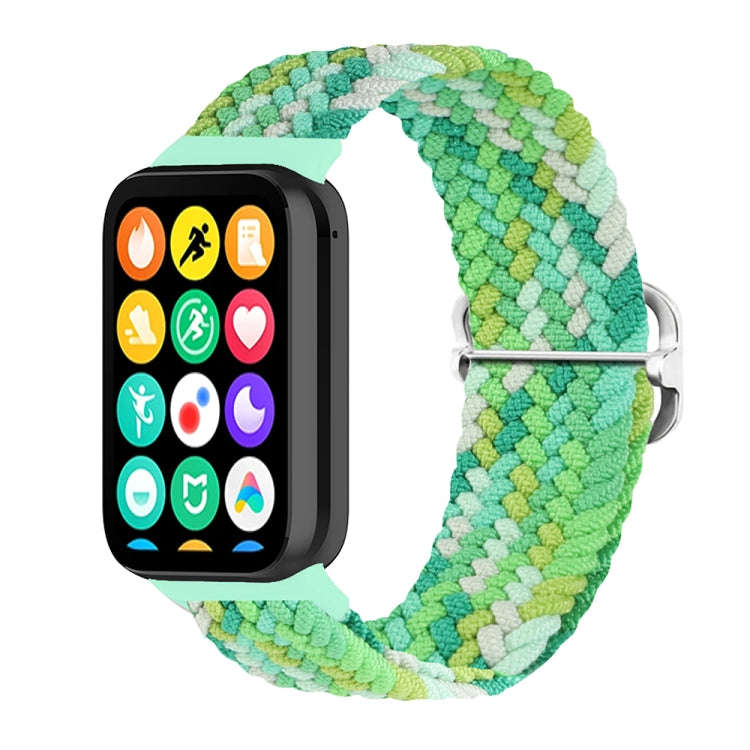For Xiaomi Smart Band 9 Pro / 8 Pro 18mm Buckle Nylon Braided Watch Band(Bright Green)