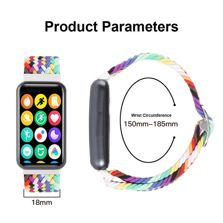 For Xiaomi Smart Band 9 Pro / 8 Pro 18mm Buckle Nylon Braided Watch Band(Wave Pattern Blue White)