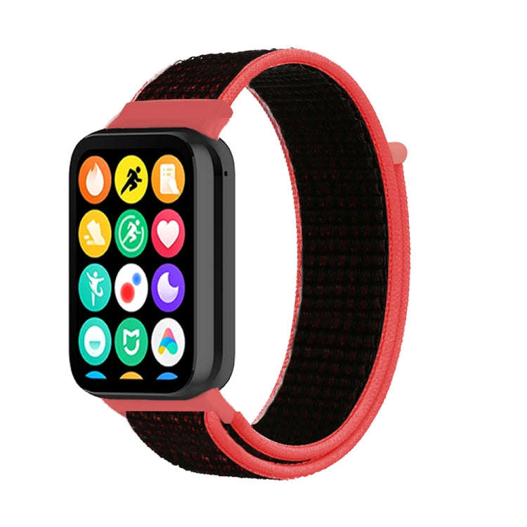 For Xiaomi Smart Band 9 Pro / 8 Pro Nylon Loop Watch Band(Red Black)