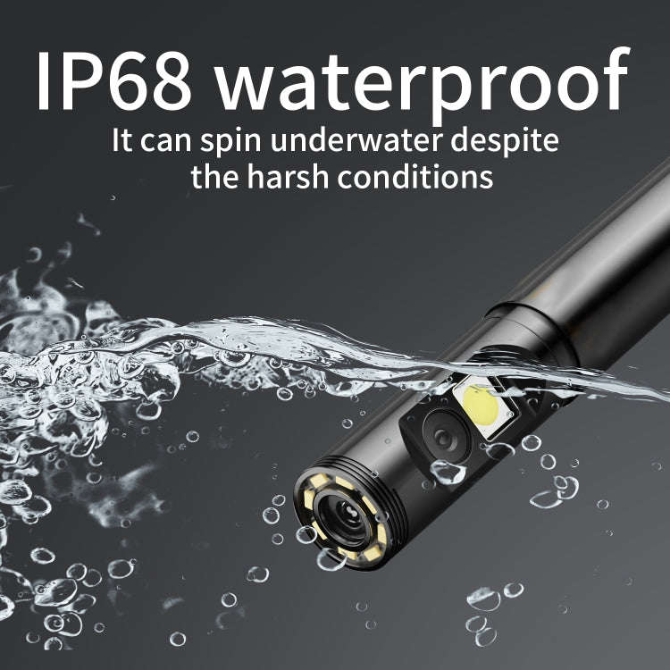 P120 Rotatable 8mm Dual Lenses Industrial Endoscope with Screen, 9mm Tail Pipe Diameter, Spec:2m ...