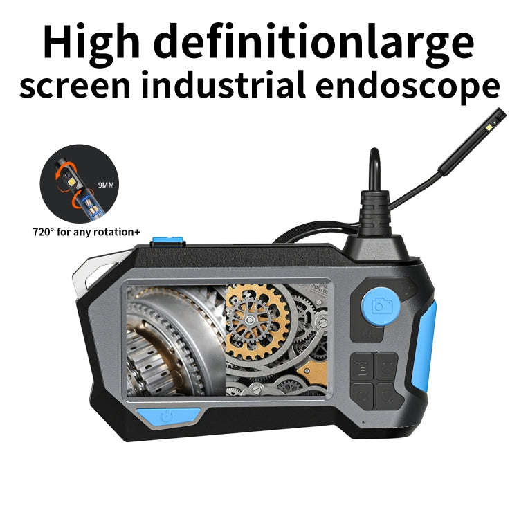 P120 Rotatable 8mm Dual Lenses Industrial Endoscope with Screen, 9mm Tail Pipe Diameter, Spec:10m...