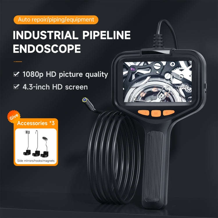 P200 8mm Front Lenses Integrated Industrial Pipeline Endoscope with 4.3 inch Screen, Spec:2m Tube