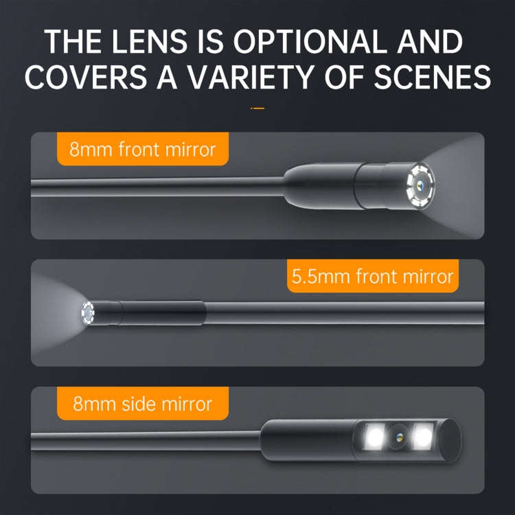 P200 8mm Front Lenses Detachable Industrial Pipeline Endoscope with 4.3 inch Screen, Spec:2m Soft...