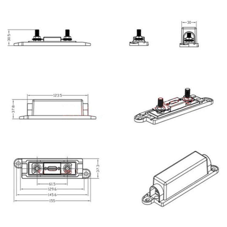 3 in 1 ANL Car Audio Modified Fuse Holder with 200A Fuse, Current:300A