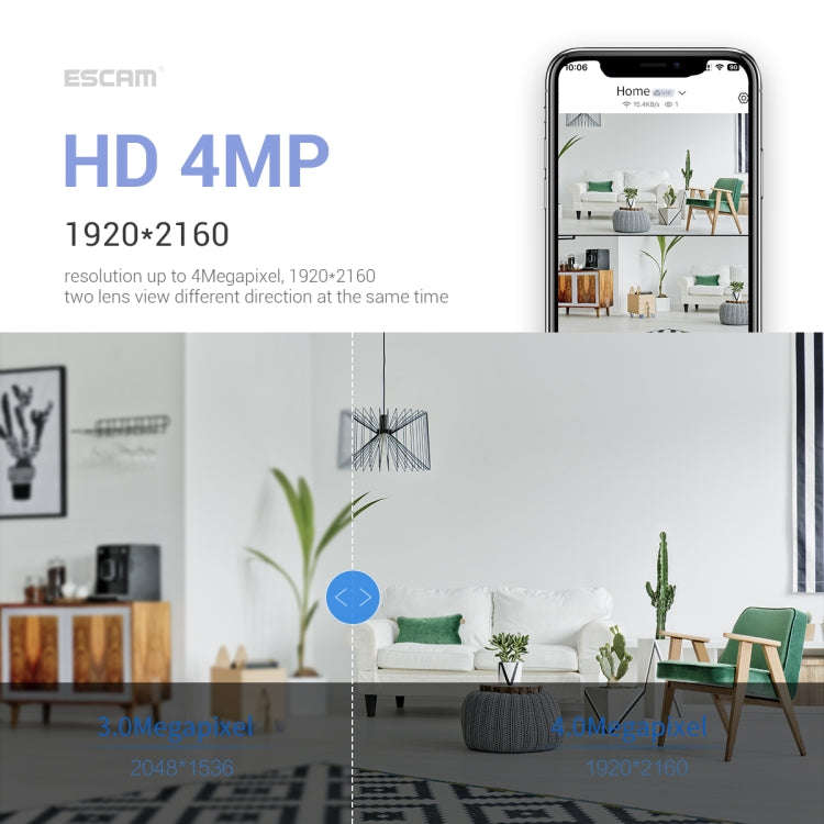 ESCAM PT212 4MP Dual Lens Robot Dog WiFi Camera Supports Cloud Storage/Two-way Audio/Night Vision...