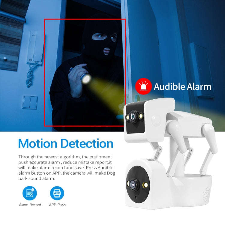 ESCAM PT212 4MP Dual Lens Robot Dog WiFi Camera Supports Cloud Storage/Two-way Audio/Night Vision...