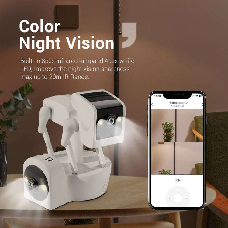 ESCAM PT212 4MP Dual Lens Robot Dog WiFi Camera Supports Cloud Storage/Two-way Audio/Night Vision...
