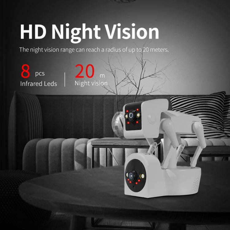 ESCAM PT212 4MP Dual Lens Robot Dog WiFi Camera Supports Cloud Storage/Two-way Audio/Night Vision...