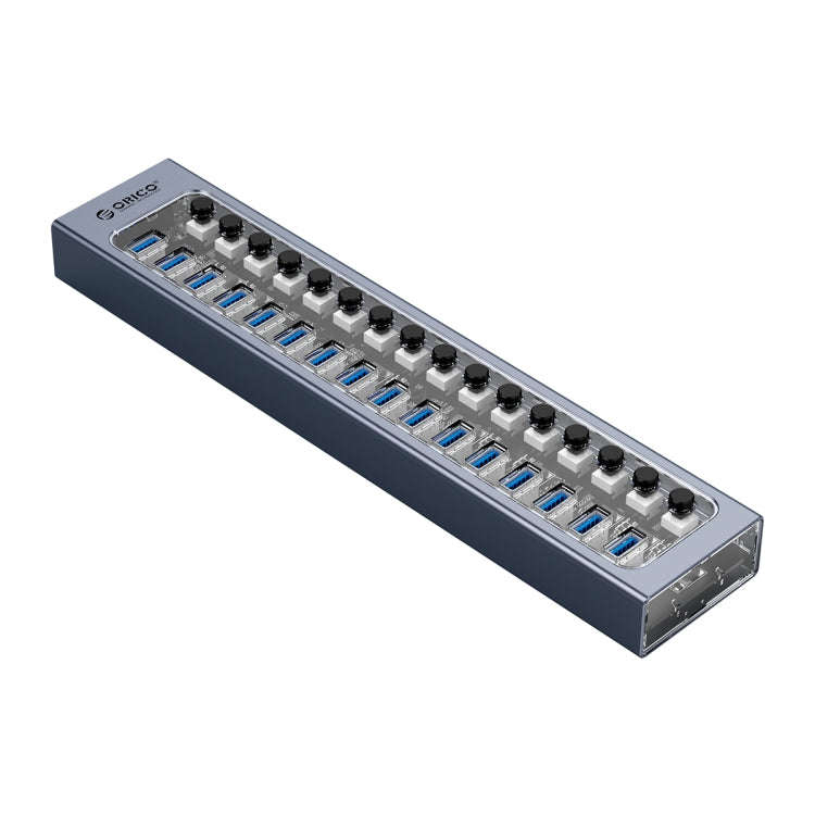ORICO AT2U3-16AB-GY-BP 16 Ports USB 3.0 HUB with Individual Switches & Blue LED Indicator(AU Plug)