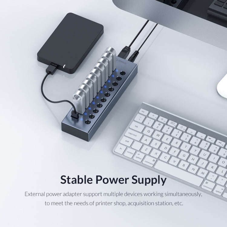 ORICO BT2U3-16AB-GY-BP 16 Ports USB 3.0 HUB with Individual Switches(UK Plug)