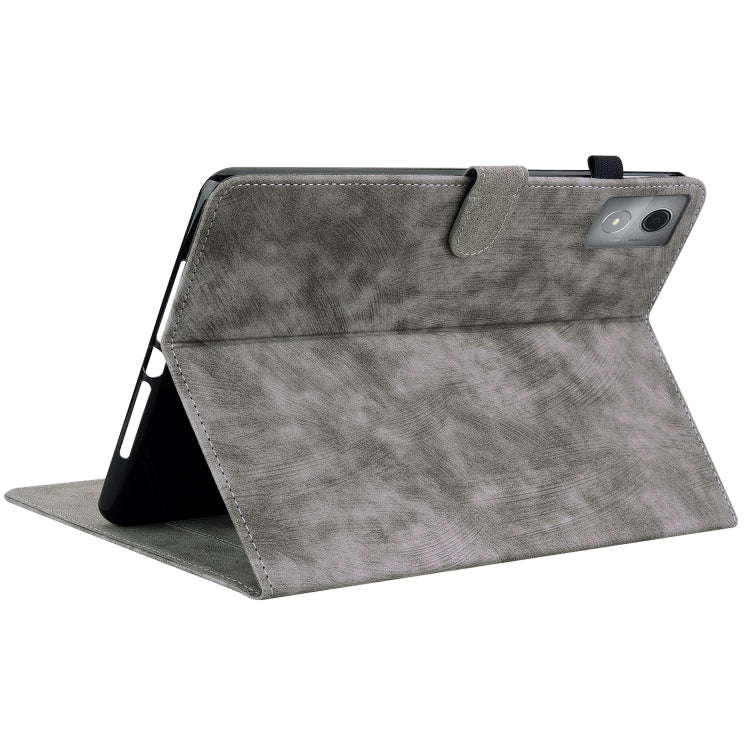 For Lenovo Tab K11 Plus Tiger Pattern Flip Leather Tablet Case(Grey)