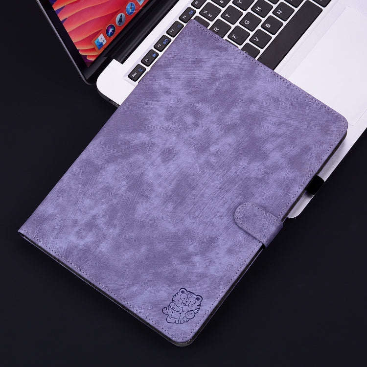 For Lenovo Tab K11 Plus Tiger Pattern Flip Leather Tablet Case(Purple)
