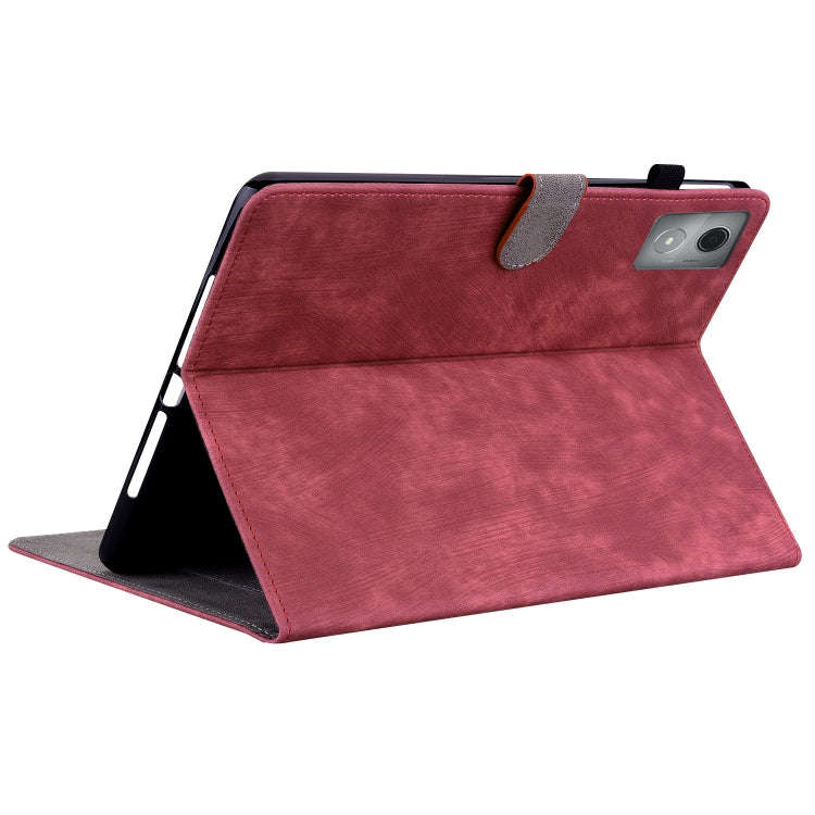For Lenovo Tab K11 Plus Tiger Pattern Flip Leather Tablet Case(Red)