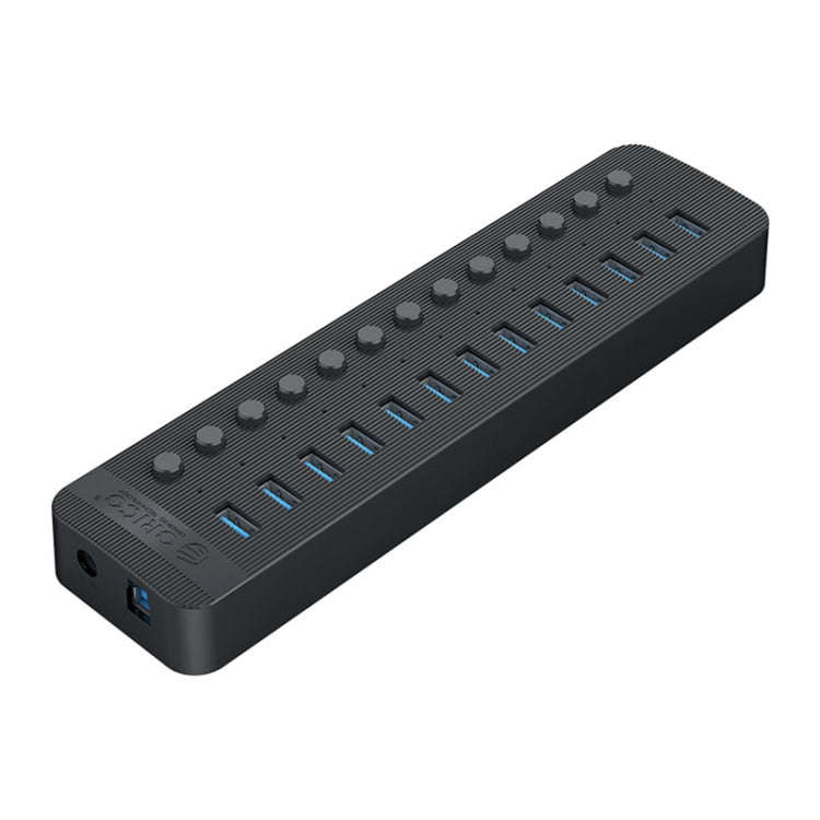 ORICO CT2U3-13AB Plastic Stripes 13 Ports USB 3.0 HUB with Individual Switches, Plug:AU Plug(Black)