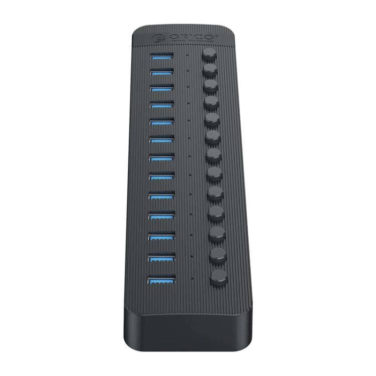 ORICO CT2U3-13AB Plastic Stripes 13 Ports USB 3.0 HUB with Individual Switches, Plug:EU Plug(Black)