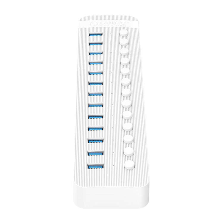 ORICO CT2U3-13AB Plastic Stripes 13 Ports USB 3.0 HUB with Individual Switches, Plug:EU Plug(White)