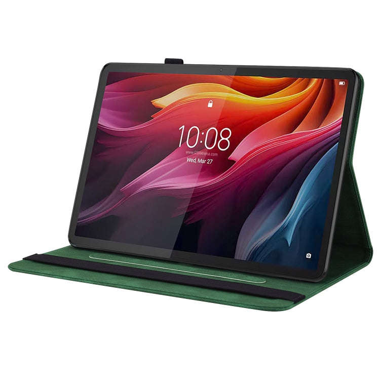 For Lenovo Tab K11 Plus Butterfly Flower Embossed Leather Tablet Case(Green)