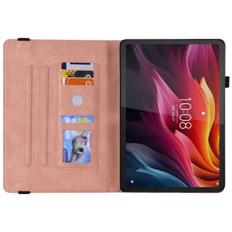For Lenovo Tab K11 Plus Butterfly Flower Embossed Leather Tablet Case(Rose Gold)