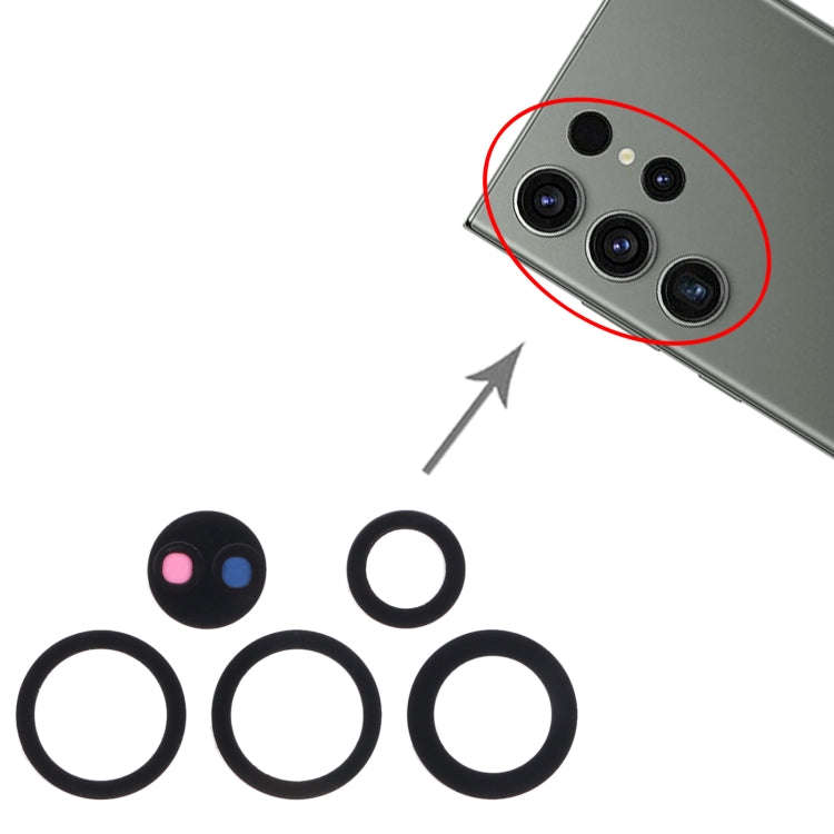 For Samsung Galaxy S23 Ultra SM-S918B 10set Back Camera Lens