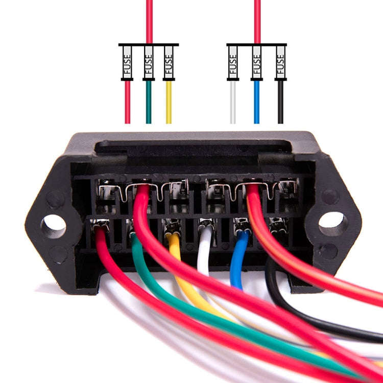 6 Ways 2 In 6 Out Fuse Box Fuse Panel Holder with Fuse
