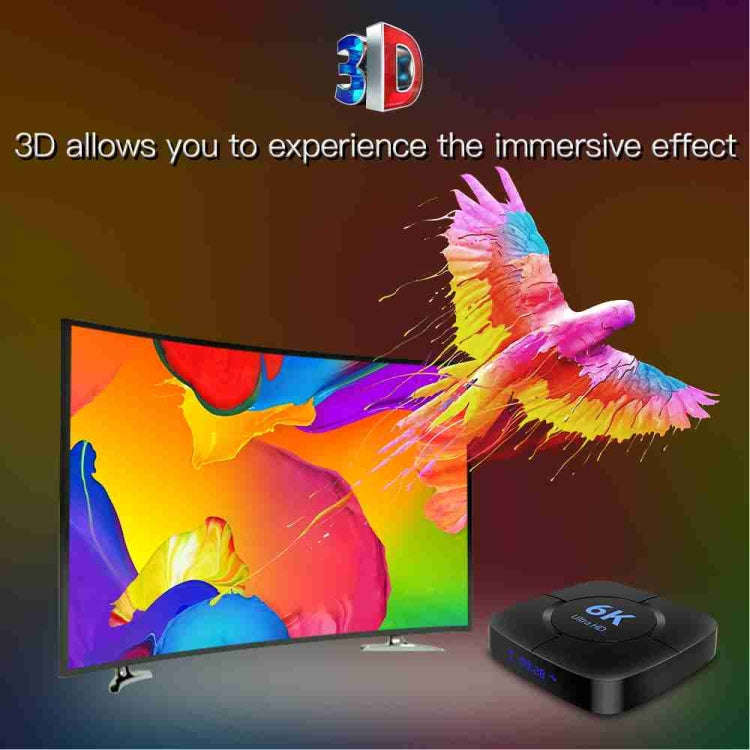 6K Ultra HD Android 12.0 Smart TV Box with Remote Control, 4GB+32GB, Allwinner H616 1.5GHZ Quad-C...