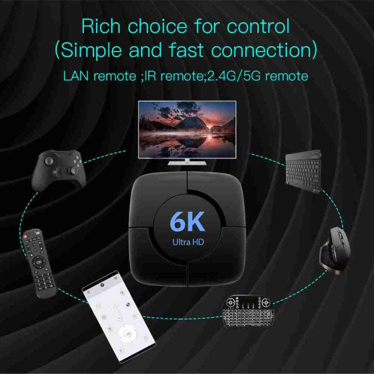 6K Ultra HD Android 12.0 Smart TV Box with Remote Control, 4GB+32GB, Allwinner H616 1.5GHZ Quad-C...
