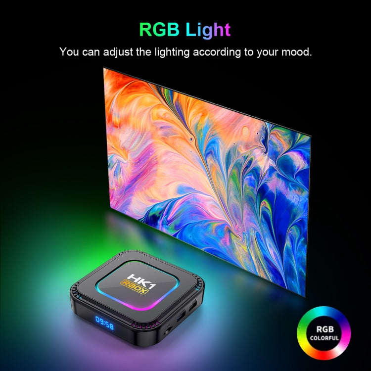 HK1 RBOX K8 8K Android 13.0 Smart TV Box with Remote Control, 4GB+128GB, RK3528 Quad-Core(EU Plug)
