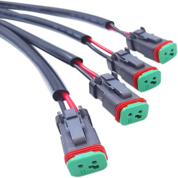 2pcs IP67 Waterproof DT Female Connector Socket Adapter, Style:3 in 1