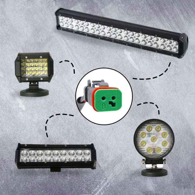 2pcs IP67 Waterproof DT Female Connector Socket Adapter, Style:3 in 1