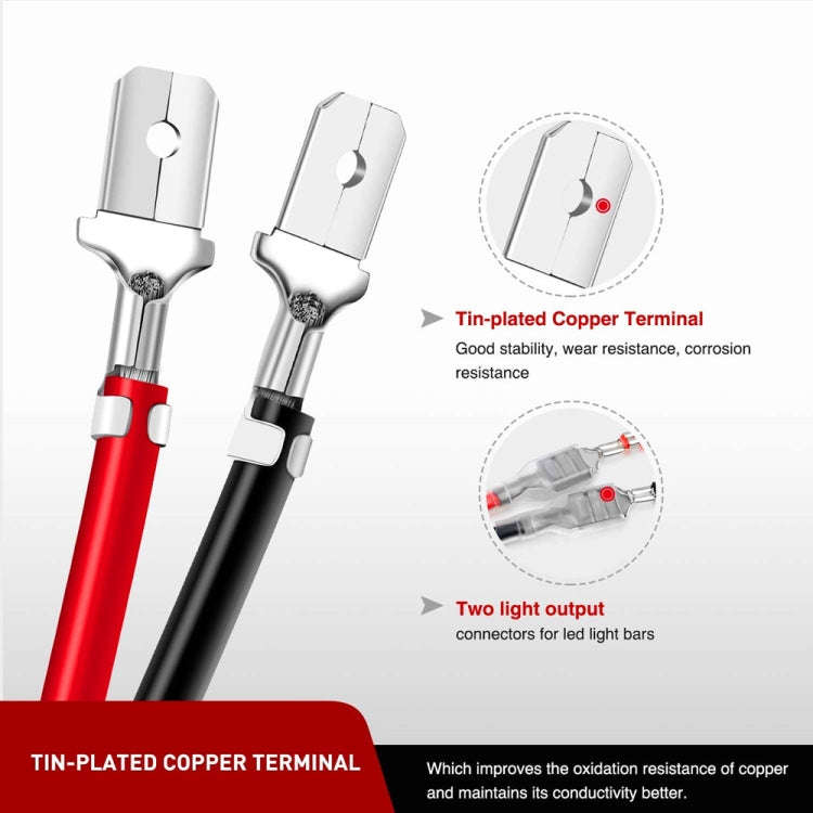 2pcs 16AWG For LED Lights / Off-Road Lights Car Wiring Harness Extension Cable Kit
