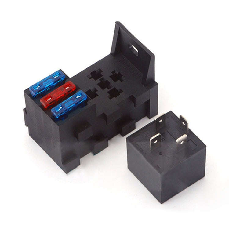 12V 4 Pin Car RV Engine Compartment Multi-Way Fuse Holder 3 Ways With Relay Holder
