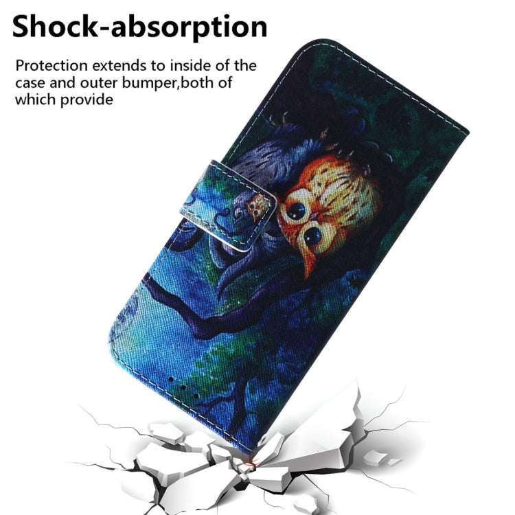 For Motorola Edge 2024 Coloured Drawing Flip Leather Phone Case(Oil Painting Owl)