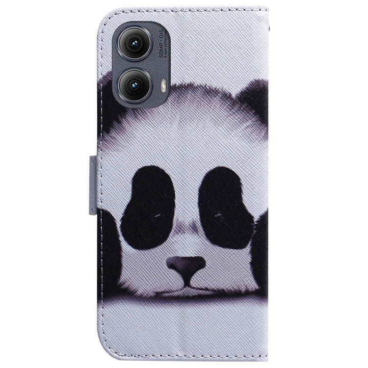 For Motorola Edge 2024 Coloured Drawing Flip Leather Phone Case(Panda)