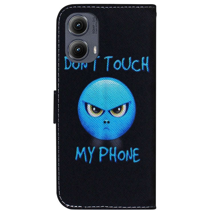 For Motorola Edge 2024 Coloured Drawing Flip Leather Phone Case(Anger)