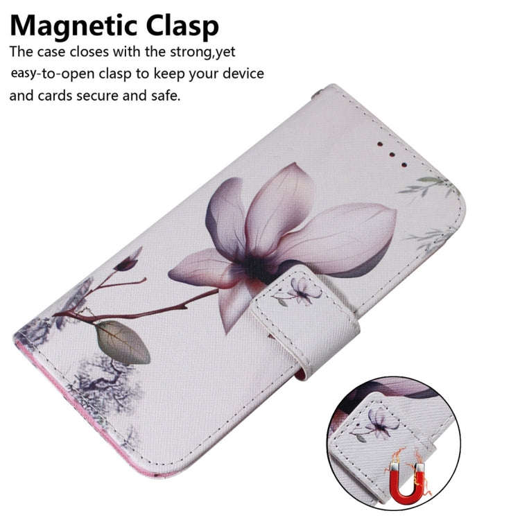 For Motorola Edge 2024 Coloured Drawing Flip Leather Phone Case(Magnolia)
