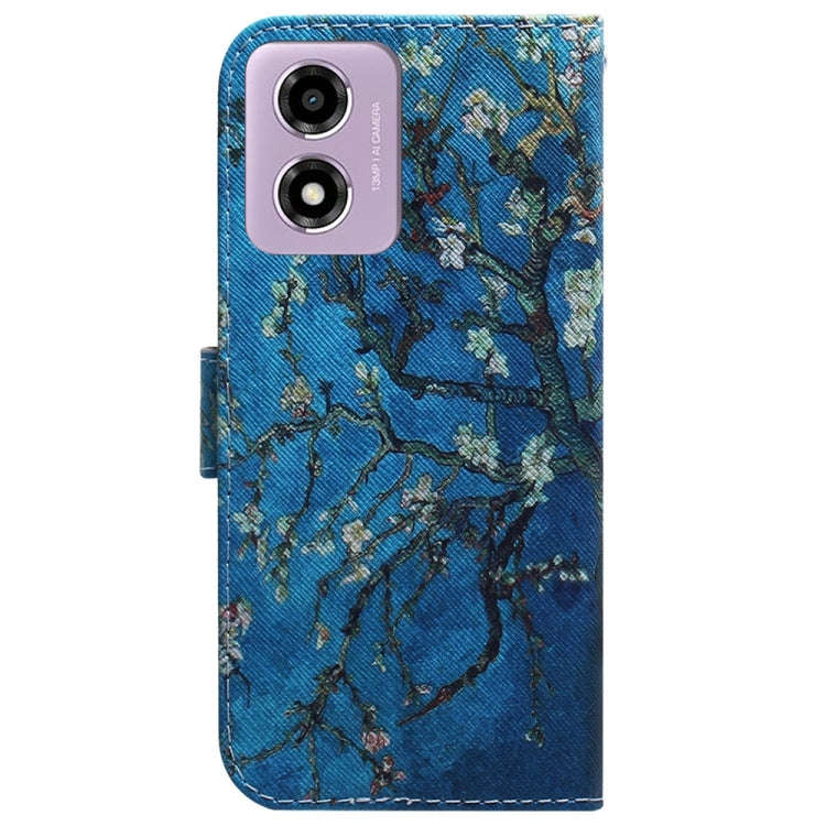 For Motorola Moto G04s / Moto E14 Coloured Drawing Flip Leather Phone Case(Apricot)