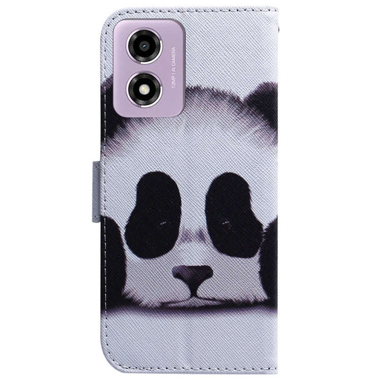 For Motorola Moto G04s / Moto E14 Coloured Drawing Flip Leather Phone Case(Panda)