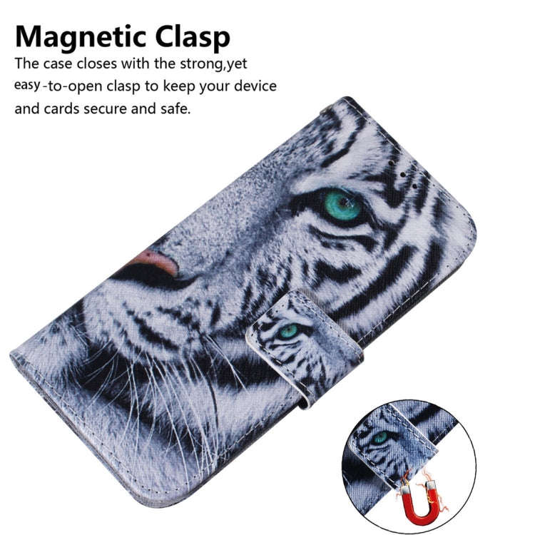 For Motorola Moto G85 Coloured Drawing Flip Leather Phone Case(Tiger)