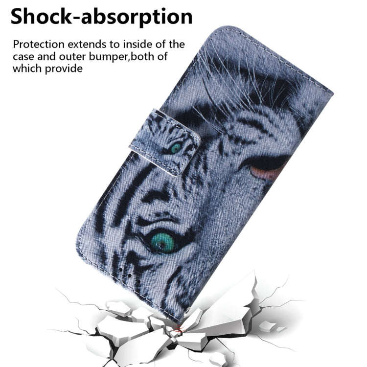 For Motorola Moto G85 Coloured Drawing Flip Leather Phone Case(Tiger)