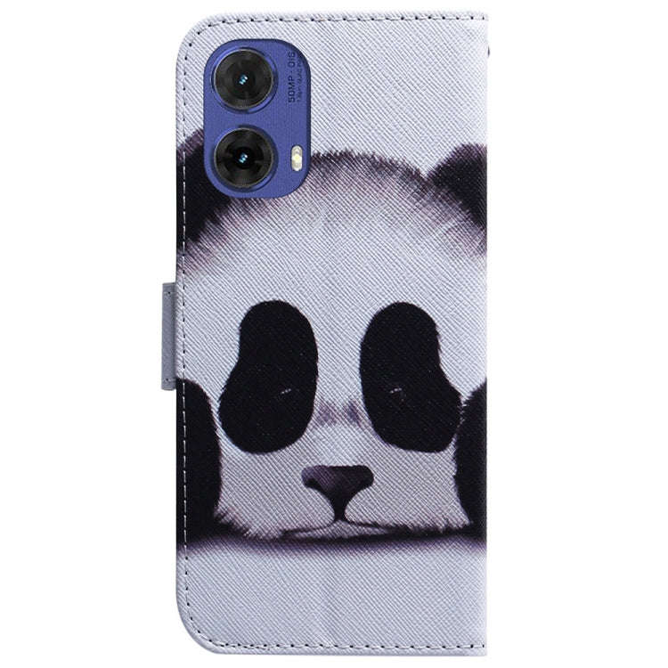 For Motorola Moto G85 Coloured Drawing Flip Leather Phone Case(Panda)