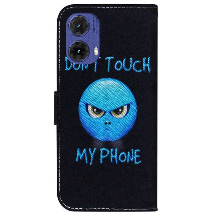 For Motorola Moto G85 Coloured Drawing Flip Leather Phone Case(Anger)
