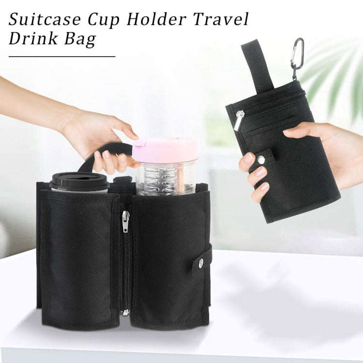 Travel Suitcase Portable Folding Storage Portable Cup Holder(Black)