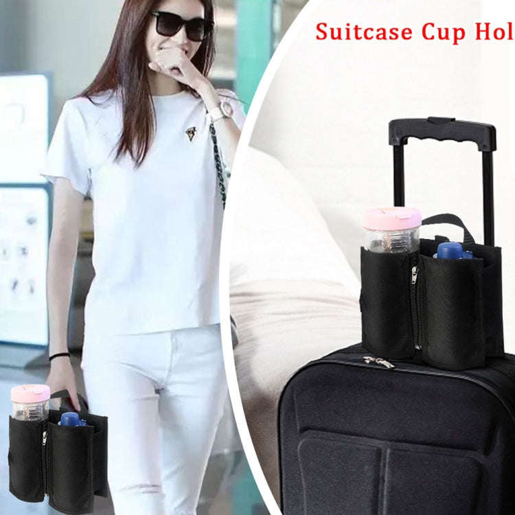 Travel Suitcase Portable Folding Storage Portable Cup Holder(Black)