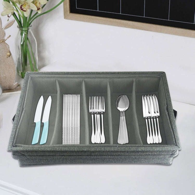 Removable Foldable Tableware Storage Box(Grey)