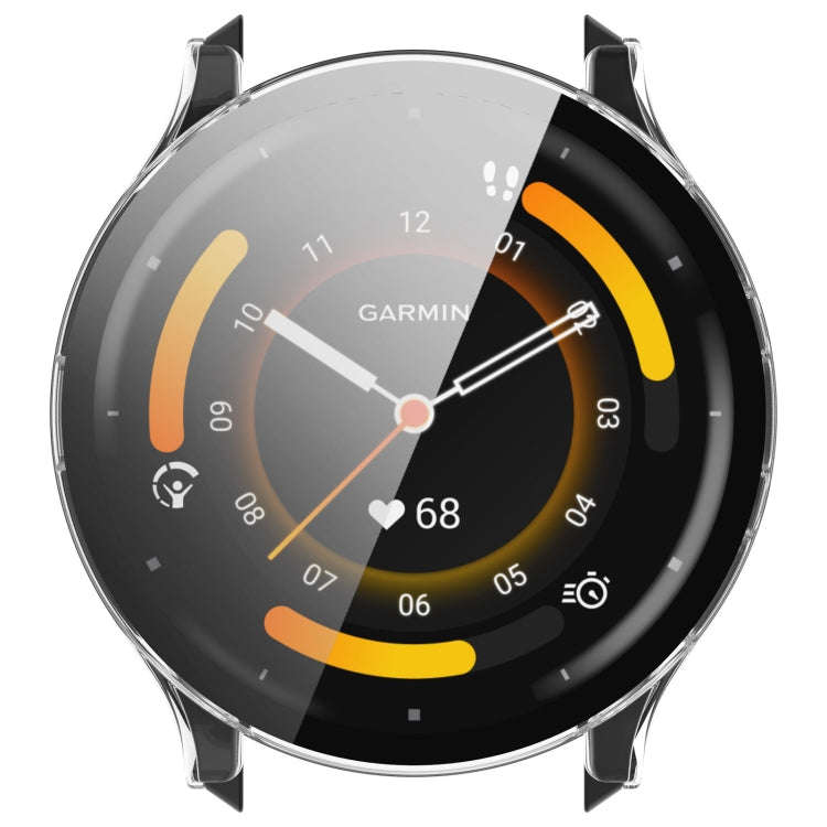 For Garmin Venu 3S PC + Tempered Glass Film Integrated Watch Case(Transparent White)