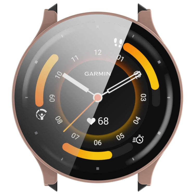 For Garmin Venu 3S PC + Tempered Glass Film Integrated Watch Case(Pink)