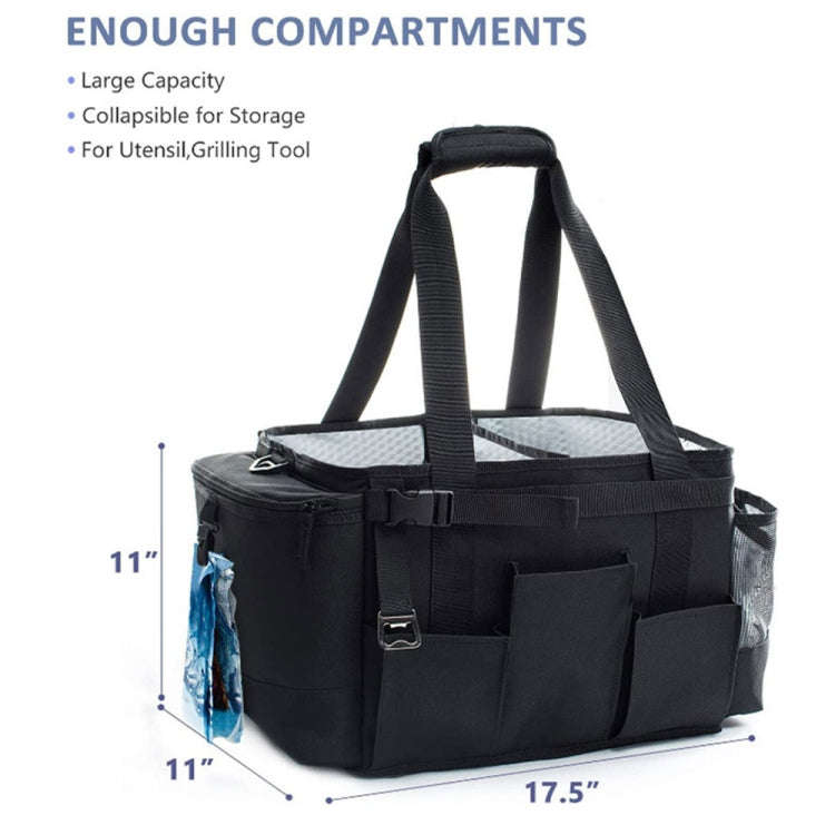 Foldable and Portable Outdoor Car Camping Picnic Storage Bag(Black)